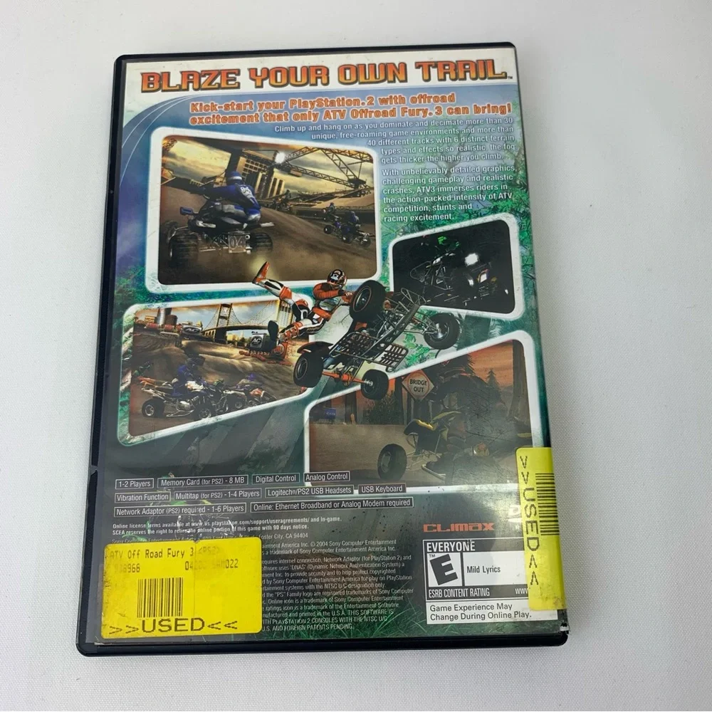 ATV Offroad Fury 3 PS2 Sony PlayStation 2 2004 Complete with Manual CIB‎